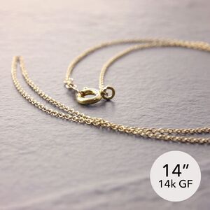 14" Dainty Gold Filled Necklace (#1-3360-1gd-sp) by Megu's Attic